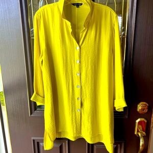John Mark Yellow Button-Up Tunic
